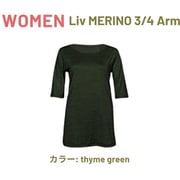 WOMEN Liv MERINO 3/4 Arm thyme green Sサイズ wo merino 3/4 gr s