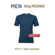 men merino fit bm m [MEN Stig MERINO BODYFIT blue mottled Mサイズ]