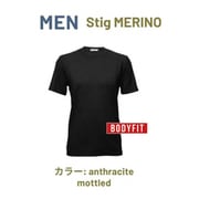 men merino fit am l [MEN Stig MERINO BODYFIT anthracite mottled Lサイズ]