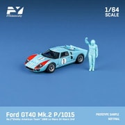FY64024 1/64 フォード GT40 Mk2 P/1015 1966 Le Mans #1 ブルー フィギュア付き [ダイキャストミニカー]