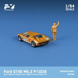 FY64026 1/64 フォード GT40 Mk2 P/1016 1966 Le Mans #5 ゴールド フィギュア付き [ダイキャストミニカー]