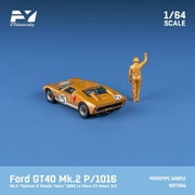 FY64026 1/64 フォード GT40 Mk2 P/1016 1966 Le Mans #5 ゴールド フィギュア付き [ダイキャストミニカー]