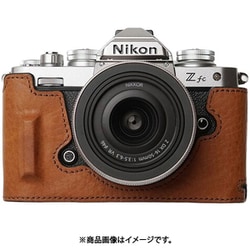 Nikon Zfc用 本革ケース ヴィンテージ風 グリップ付 レッドブラウン PTAO002