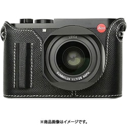 LEICA Q3用 本革ケース クラシック グリップ付 ブラック/ホワイトステッチ PTAW007