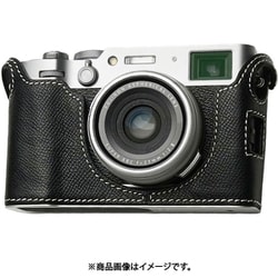 富士フイルム X100VI用 本革ケース クラシック ブラック/ホワイトステッチ PTBB007