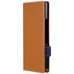 LN-24SQ1BLP2CA [AQUOS R9用 薄型・軽量PUレザー手帳ケース Twoal W キャメル]