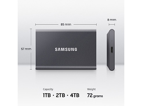 ヨドバシ.com - SAMSUNG サムスン 外付けSSD ポータブル Portable SSD T7 1TB USB 3.2 Gen 2（ 10Gbps）対応 3年保証付き グレー MU-PC1T0T-IT/A 通販【全品無料配達】