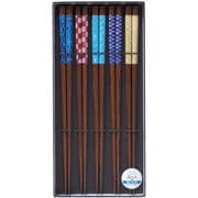 5膳セット 抗菌 かすみ文様 黒貼箱入 61048