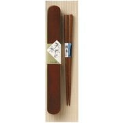 64011 [木製箸箱・箸セット 漆 ダルマ型 19.5cm]
