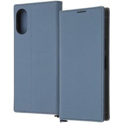 IN-RXP10M6TBC9/AGR [Xperia 10 VI用 耐衝撃 手帳型レザーケース KAKU Durable/ブルー/ライトグレー]