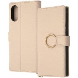 IN-RXP10M6TBC10/BE [Xperia 10 VI用 耐衝撃 手帳型レザーケース KAKU Ring/ベージュ]