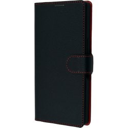 RT-AQFS2ELC1/BR [AQUOS R9用 Like standard 耐衝撃 手帳型レザーケース シンプル マグネット/ブラック/レッド]