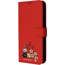 IJ-AAQL2ELC1R/MT47 [AQUOS wish4用 ムーミン/手帳型レザーケース シンプル マグネット/リトルミイとお花_3]