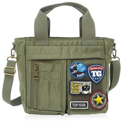 20369011 [TOP GUN ナイロンツイル ワッペン ミドルトートバッグ KHAKI]