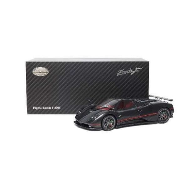 オールモストリアル ALMOST REAL850410001 1/18 Pagani Zonda F 2005 Gloss Carbon Black with Red Stripe [ダイキャストミニカー]Ω