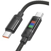 インジケータ搭載ダイナミックRGB Type-C to Type-C ケーブル PD100W ブラック U126-CC-BK