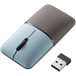マウス ワイヤレス 無線 静音 充電式 小型 軽量 ブルーLED 超小型 左右対称 スリム 3ボタン 2.4GHz ブルー MA-WBS310BL