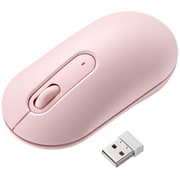 マウス ワイヤレス 無線 静音 薄型 ブルーLED レシーバー収納 左右対称 3ボタン 中型サイズ 2.4GHz ピンク MA-WBS327PK