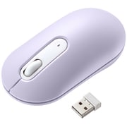 マウス ワイヤレス 無線 静音 薄型 ブルーLED レシーバー収納 左右対称 3ボタン 中型サイズ 2.4GHz パープル MA-WBS327PP
