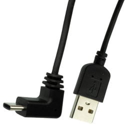 USB2.0 Type-C 縦L型ケーブル 50cm ブラック SU2-TCL50BK