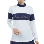 ADLA459S WHT [24F 裏起毛 メタルロゴ LS モックシャツ レディース Sサイズ ホワイト]