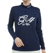 ADLA468L NVY [24F ゴルフ&ロゴ LS モックシャツ レディース Lサイズ ネイビー]
