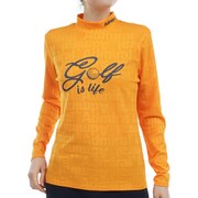 ADLA468M ORG [24F ゴルフ&ロゴ LS モックシャツ レディース Mサイズ オレンジ]