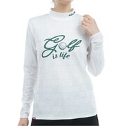 ADLA468M WHT [24F ゴルフ&ロゴ LS モックシャツ レディース Mサイズ ホワイト]