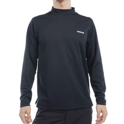 ADMA456L BLK [24F UJジャガード LS モックネック メンズ Lサイズ ブラック]