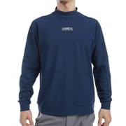 ADMA462L NVY [24F ミニワッフル LS モックネックシャツ メンズ Lサイズ ネイビー]