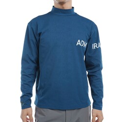 ADMA4632 BGR [24F ロゴエンボスストレッチ LS モックネック メンズ LLサイズ ブルーグリーン]
