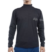 ADMA4632 BLK [24F ロゴエンボスストレッチ LS モックネック メンズ LLサイズ ブラック]