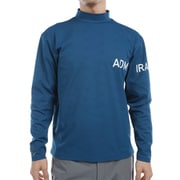 ADMA463L BGR [24F ロゴエンボスストレッチ LS モックネック メンズ Lサイズ ブルーグリーン]