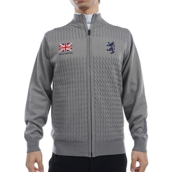 ADMA473L GRY [24F フラッグ フルジップ ニットジャケット メンズ Lサイズ グレー]