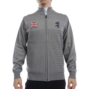 ADMA473L GRY [24F フラッグ フルジップ ニットジャケット メンズ Lサイズ グレー]