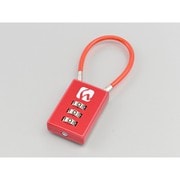 DLK010R コンパクトダイヤルロック シリーズ タイプ:ストレート カラー/ワイヤー長:レッド/100mm 45844