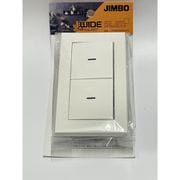 NWS02002PWSPS [J・ワイドスリムシリーズ スイッチセット＋プレート 2個用 片切ガイド用 ダブル マークなし 表示灯付 ピュアホワイト 1セット]