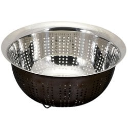 パンチングザルザル 軽量 ステンレス製 20cm 足付 ブラック Style Kitchenware 食洗機対応 LD-436