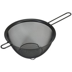 ストレーナーザル シリコーン加工 ステンレス製 20cm 足付 ブラック Style Kitchenware 食洗機対応 LD-446