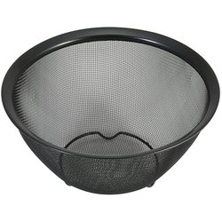 ボウル型 ザル シリコーン加工 ステンレス製 18cm 足付 ブラック Style Kitchenware 食洗機対応 LD-448