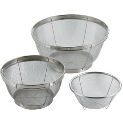 深型ザル 3点セット 15・19・25cm ステンレス製 Style Kitchenware 食洗機対応 LD-454