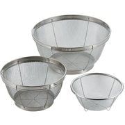 深型ザル 3点セット 15・19・25cm ステンレス製 Style Kitchenware 食洗機対応 LD-454