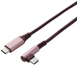 USB-Cケーブル USB Type C to Type C 2m L字 PD 60W ILMF ピンク U2C-CCL20NPN-IL