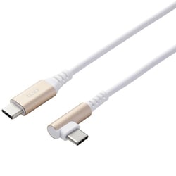 USB-Cケーブル USB Type C to Type C 2m L字 PD 60W ILMF ホワイト U2C-CCL20NWH-IL