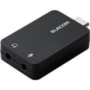 USB Type-C オーディオ変換アダプタ コネクタ一体型タイプ 3.5mmステレオミニジャック×1/マイク入力ミニジャック3極×1 ブラック USB-CADC01BK