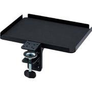 デスクエクステンダー デスク 拡張 天板約30.4×22.7cm クランプ固定 トレイタイプ 滑り止めクッション付 ブラック PCA-DPST3029BK