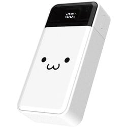 モバイルバッテリー 10000mAh PD 30W 入出力（USB Type-C×2）/出力（USB-A ×1） PSE適合 ホワイト×ブラック DE-C51L-10000WF