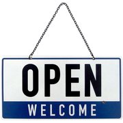 メタル OPEN/CLOSE サイン RESUME TIME RD/BL DE057583