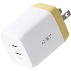 USB急速充電器 ILMFシリーズ USB PD（パワーデリバリー）対応 65W USB-C×2 折りたたみプラグ PD PPS GaN採用 イエロー MPA-ACCP43YL-IL
