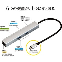 Type−C 6in1 スリムドッキングステーション／シルバー